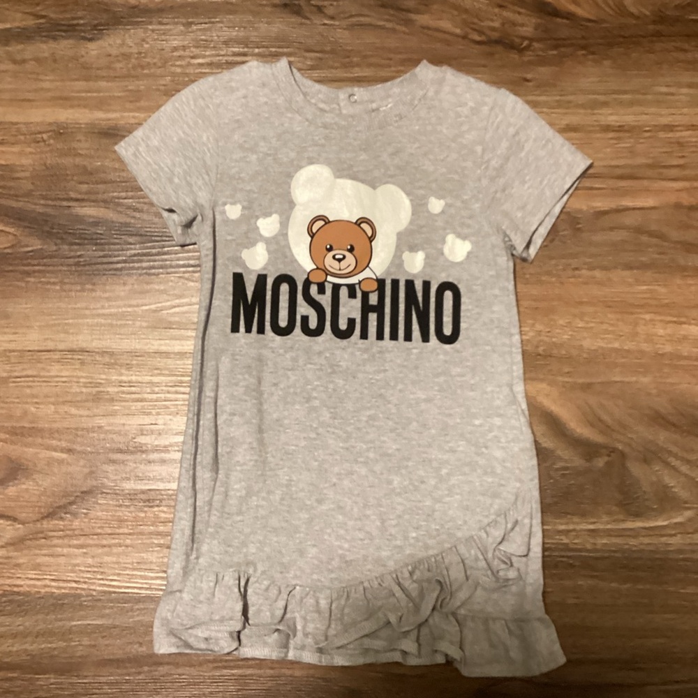 Moschino Gray Baby Top with Teddy Bear